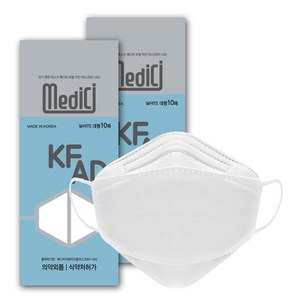 (국산) 여름용 메디치 KF-AD 비말 차단용 마스크(10매입) 100매 귀편한 숨편한 보풀없는, 10개입, 10개, 화이트