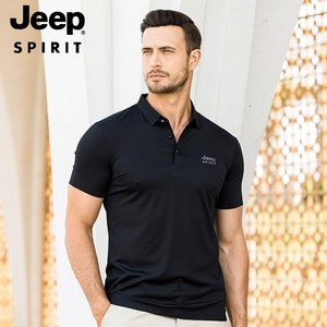 JEEP SPIRIT 지프 스피릿 남성 반팔 티셔츠 옷깃 여름 옷 남성 비즈니스 반팔티 코튼 남자 느슨한 반티 티셔츠 23632