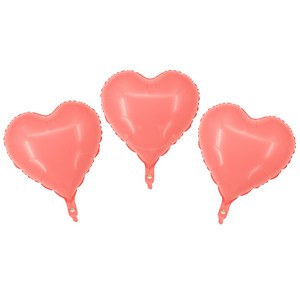 하트 은박풍선(45cm) 파티용품 [에브리띵스마일] 1103, 3개, 파스텔 오렌지