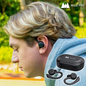 와일드프로 귀걸이형 완전방수 블루투스 무선 이어폰 베스트리뷰 스포츠 운동 (한국어 지원), 블랙, MT-BE1018D Premium