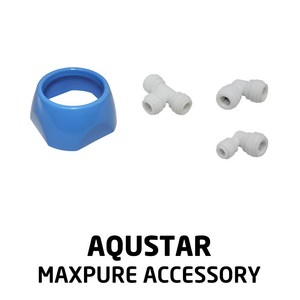 AQUSTAR 아쿠스타 맥스 퓨어 필터 용품 국산 에버 카페, 3/8 X 1/4 원터치 엘보, 1개