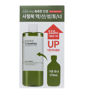 브링그린 사철쑥 카밍 밸런스 토너 510ml 1+1 피부 결을 매끄럽게 정돈하는 산뜻한 토너, 2개