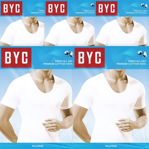 BYC 남성 더 쾌적한 순면 베이직 반팔 런닝 5매 BYC1915