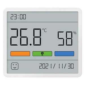 아투맨 TH1 시계 겸용 온습도계, 1개, 화이트