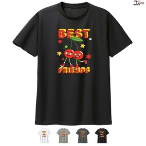 [제이씨웨어하우스] 드라이 티셔츠 T005A best friends 반팔 라운드티 _ 쿨링 패밀리티 단체티 메쉬 소재 기능성 원단 남녀노소