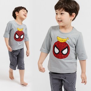 멜리스 국내생산 바나나거미 유아동 7부 슬러브 내의 상하세트