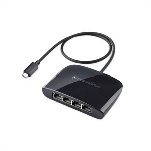 이동 중 네트워크 공유를 위한 USB C 4 포트 기가비트 이더넷 스위치 썬더볼트 스플리터 는 4와 호환됩니다, USB C Lan Switch, 1개