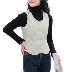 여성 패딩조끼 경량 슬림핏 포켓 레이스 퀼팅 베스트 Women's Vest