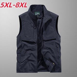 Sevenmoon 5XL-8XL여름 남자 아웃도어 낚시복 멀티 포켓 조끼 루즈핏 스포츠 베스트