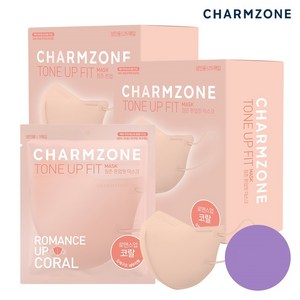 참존 톤업핏 마스크 중형, 10개입, 3개, 로맨스업 코랄