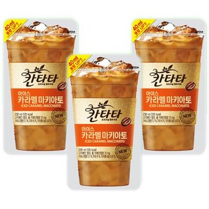 롯데칠성음료 칸타타 아이스 카라멜마키아토 파우치 230ml, 50개