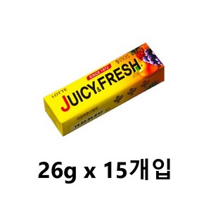 사랑주는쇼핑몰 롯데제과 쥬시후레쉬 츄잉껌 26g x 15개입, 15개