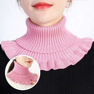 아옴 여성용 페이크 플라워 넥워머 따뜻한 공갈 목폴라 2P