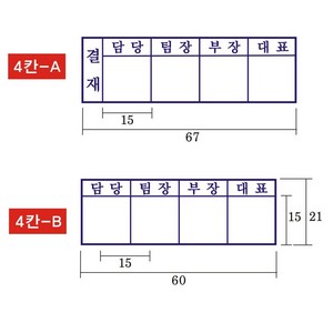 결재방 4단 결재도장 자동스탬프, 4칸-A, 전화(010-5464-9665)