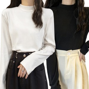 아워니즈 여성 기모 반목티 반폴라 티셔츠 2p
