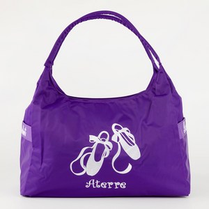 성인 발레가방 발레슈즈 자수가방, 퍼플, 화이트, 1개