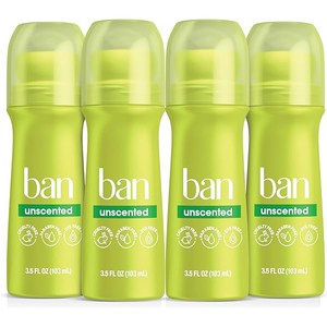 Ban Roll-On 벤 롤온 데오드란트 무향 103ml X 4펙, 4개