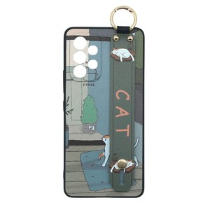 신서엔코 갤럭시A53케이스 A53 5G A536 Galaxy Phone Case SCS-1533 일러스트 핸드 스트랩 휴대폰 케이스