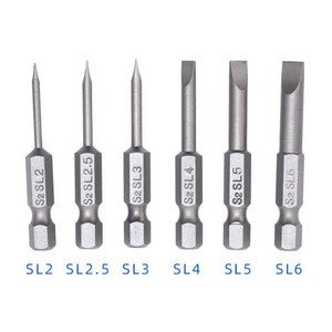 S2합금 6종 50mm 일자드라이버비트, S2합금 6종 50mm  일자드라이버비트, 1개