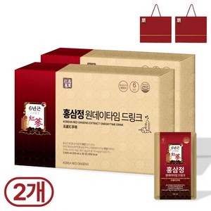 1+1특가 홍삼정 6년근 프리미엄 골드 쇼핑백 포함, 60개, 50ml