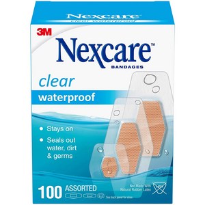 3M 넥스케어 방수 밴드 Nexcae Watepoof Bandages Family Pack 100 Count, 1개