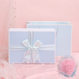 데이즈인 선물 포장 박스 + 쇼핑백, 1개, 블루