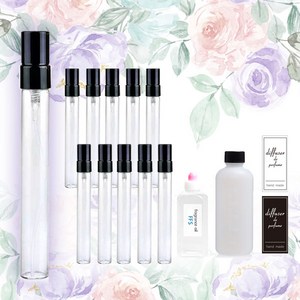 향수 KIT 원형향수글라스10ml 향수만들기 10개세트, 원형향수10ml_10개세트, 27. 화이트자스민 민트 10ml, 10개