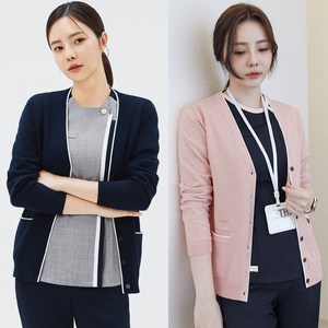 [더유니폼랩] 병원 간호사 유니폼 가디건 여성 오피스 은행 단체 유니폼 근무복