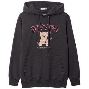 버터베어 쭈리면 후드티 국내생산 M~2XL 남여공용 빅사이즈 티셔츠 남성 남자