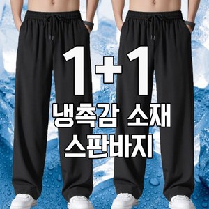 차쿠 1+1 남성 여름 아이스 스판바지 슬랙스 팬츠 바지 일자핏 쿨 출근 작업바지 빅사이즈