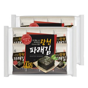 삼육 광천 파래김 도시김 16봉*2팩, 64g, 2개