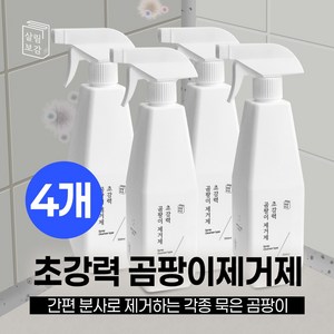 살림보감 초강력 곰팡이 제거제 벽지곰팡이제거 베란다 벽 곰팡이제거 화장실 욕실 창틀 곰팡이 청소세제 결로방지, 4개, 550ml