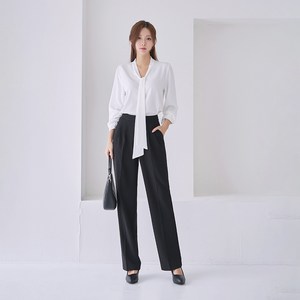 여성 세미정장바지 빅사이즈 검은색 면접 슬랙스 [이안]