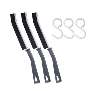 리빙블러썸 만능 틈새 브러쉬+S자 고리3P, 3개, 블랙