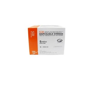 SIR 일회용주사기(Syinge) 무침 5CC 1통100개 병원용, 1개