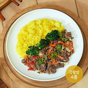 넉넉소반 강황밥4종 직장인을 위한 단백질 점심 냉동 간편 프리미엄 도시락, 일회용품 필요합니다.