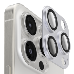 지모 아이폰 풀커버 메탈 프레임 카메라 렌즈 강화유리 필름, 아이폰15 프로, 실버, 1개