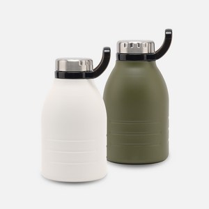 보냉보온 스테인레스 대용량 텀블러 / 보온병 빨대텀블러 SUS304, 1500ml(빨대포함), 카키, 1개