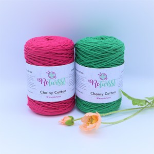 얇은 마크라메 체이니 코튼실 손뜨개가방 뜨개실, 34 라일락, 1개