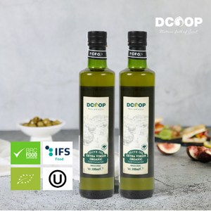 냉압착 비정제유 엑스트라버진 유기농 올리브 오일, 2개, 500ml