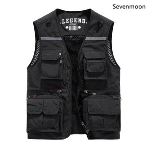 Sevenmoon M-4XL 멀티 포켓 베스트 등산조끼 낚시조끼