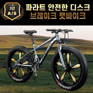 파라트 안전한 디스크 브레이크 펫바이크 팻바이크 MTB 산악 광폭 타이어, 1개, 190cm, 그레이(5스포크 30단)