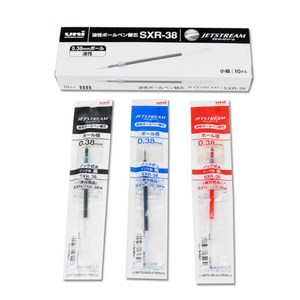 유니 제트스트림 단색 리필심 SXR-38 /10개입 1세트, 블랙, 본상품선택, 1개