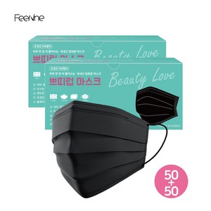 더착한 비말차단 마스크 (KF-AD) / 더착한 쁘띠럽 마스크, 50매입, 2개, 블랙