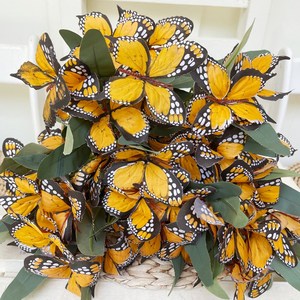 성묘꽃다발 조화 나비 부쉬 3p, 02.오렌지, 3개