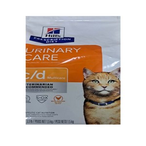 힐스 고양이 c/d 멀티케어 고양이 처방사료 cd c/d 유리너리 1.5kg, 1개, 닭