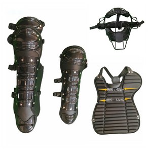 야구심판장비 심판장비 심판복 가드 보호 세트 마스크 야구심판, 무릎패드블랙길이66cm, 1개