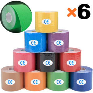 키네시올로지 테이프 스포츠 근육 테이핑 키네시오 근육 무릎 손목 종아리 발목 1롤 5M 6개입 스킨색, 1개입, 6개
