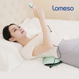 LOMESO 에어리프트 EMS 허리 마사지기 공기압 에어백 스트레칭 진동 온열찜질 허리베개, 민트