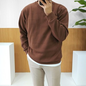 로니제이 남녀공용 오버핏 데일리 면 쭈리 기모 코튼 무지 맨투맨